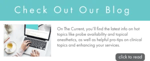 Promotional banner with a turquoise header reading ‘Check Out Our Blog.’ An image of a laptop appears on the left, with text describing what you can find on the blog on the right, along with a gray button labeled ‘click to read.’